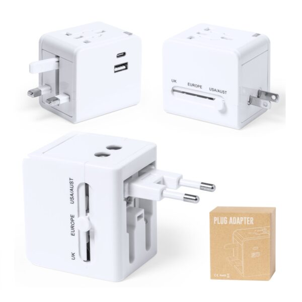 Adaptador Enchufes Beigar con logo para Merchandising y Regalos Empresariales