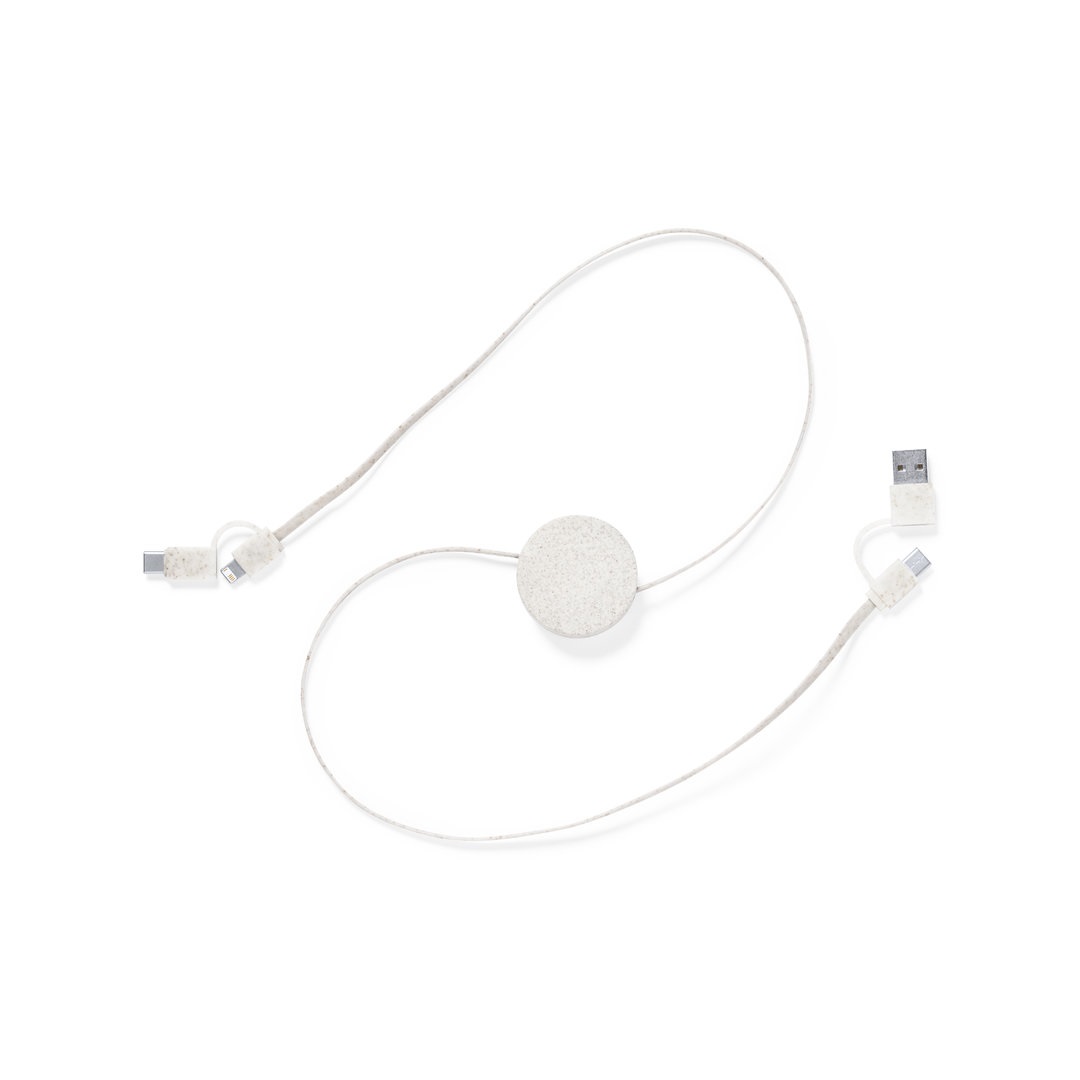 Cable Cargador Yarely extendido Cable Cargador Yarely con logo para Merchandising y Regalos Empresariales