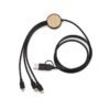 Cable 3 en 1 Bamboo con logo para Merchandising y Regalos Empresariales