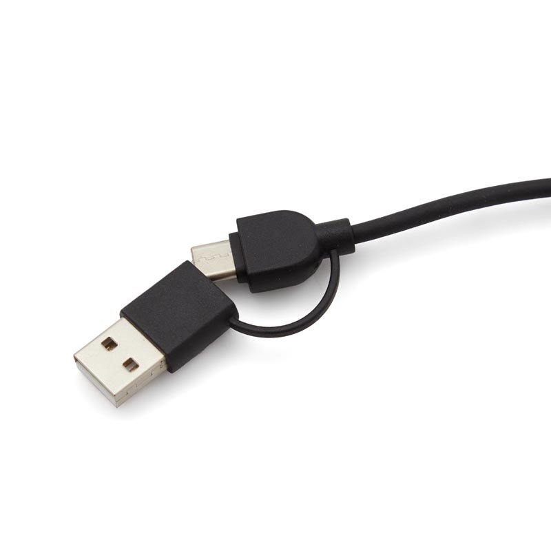 Cable 3 en 1 Bamboo puertos Cable 3 en 1 Bamboo con logo para Merchandising y Regalos Empresariales